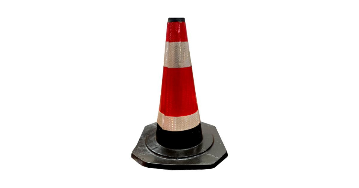 Traffic Cone Rubber 650mm Black Base