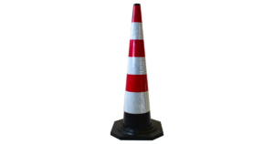 Traffic Cone Rubber 1100mm Tall - Black Base